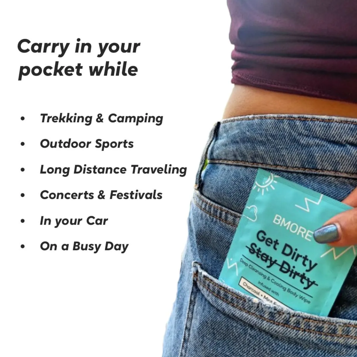 QUIPCO Commuter Anti UV Hat   BMORE Body Wipes - Pack of 20 Sachets