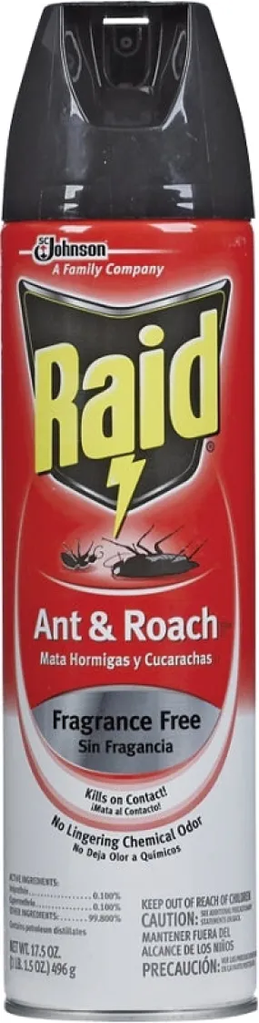 Raid 11717 Ant and Roach Killer, Liquid, Spray Application, 17.5 oz :EA: QUANTITY: 1