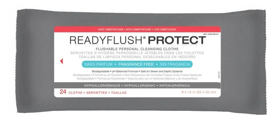 ReadyFlush Biodegradable Flushable Wipes Pack of 24