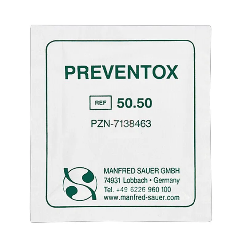 Sauer 50.50 Preventox Skin Adhesive Protection Single Wipes x 50