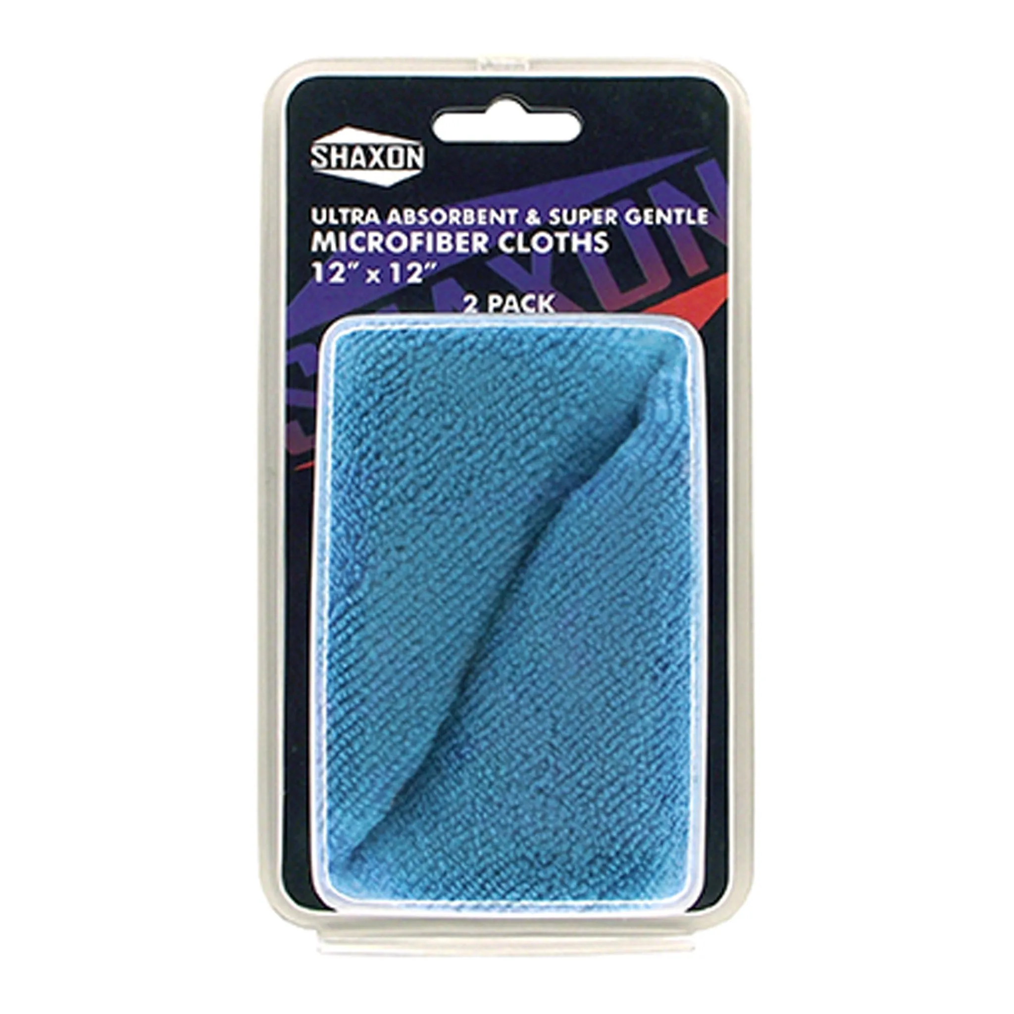 Shaxon SHX-MFW2-1212-B 2-Pack 12" x 12" Ultra Absorbent and Gentle Microfiber Cleaning Cloths