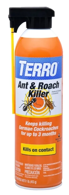 Terro T540 Ant and Roach Killer, Liquid, Spray Application, Indoor, Outdoor, 16 oz, Aerosol Can :EA: QUANTITY: 6