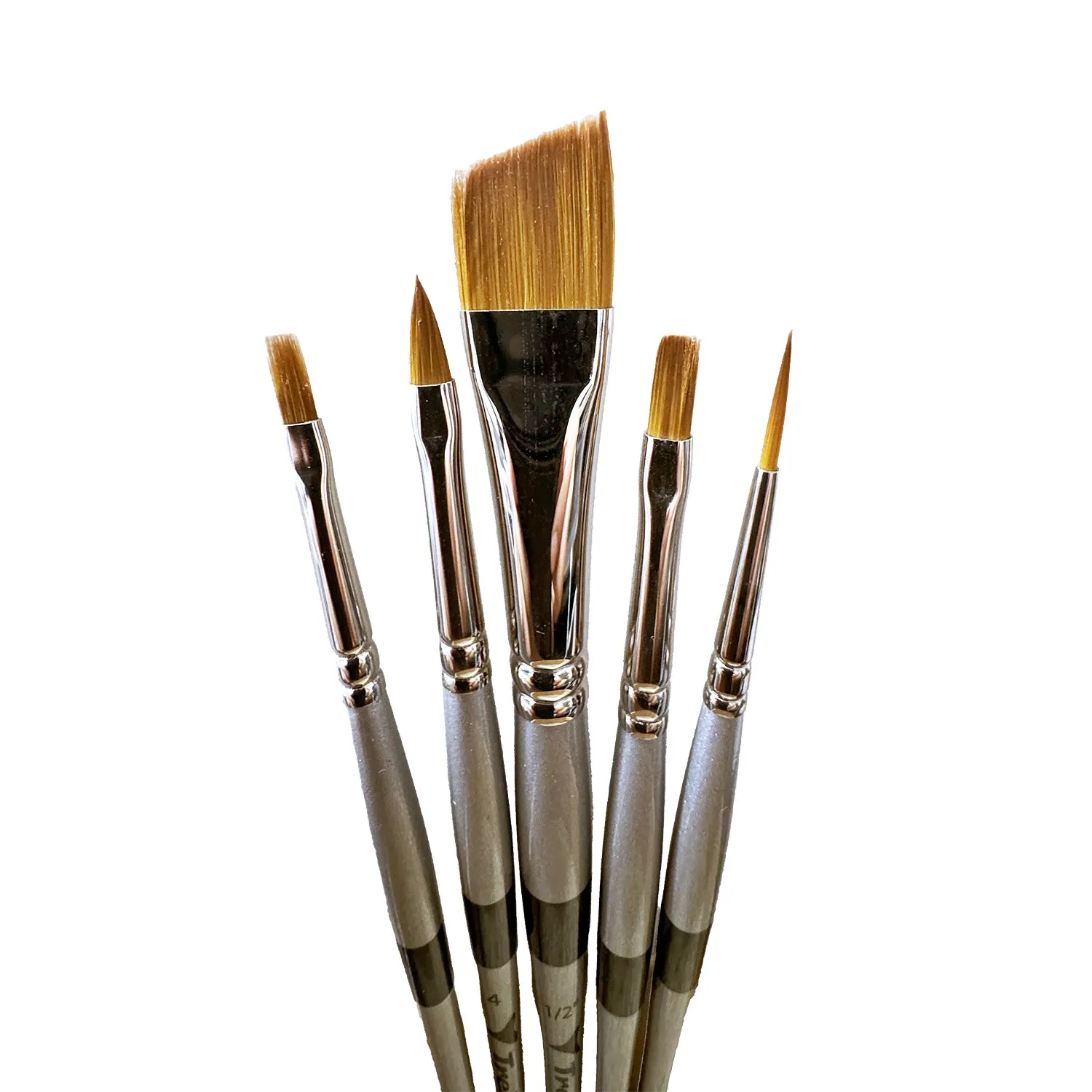 Trekell MIDZ Acrylic Starter 5 Piece Brush Set - Synthetic Artist Brushes for Acrylic Paint